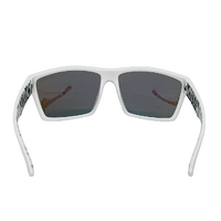 Mangrove Jacks Hoodlum C8 White w Temple Print / Ice Blue Revo Polarised Lenses