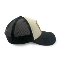 American Needle Mack Built To Last Patch Valin Foamy Trucker Hat Black/Ivory OSFM