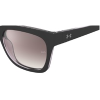 Under Armour UA Dime 08A NQ 55 Black Grey / Brown Gradient w Silver Mirror Lenses
