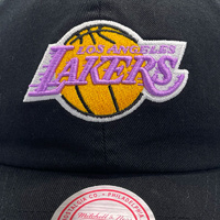 Mitchell & Ness Los Angeles Lakers Dad Hat Team Logo Black OSFM