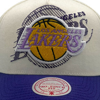 Mitchell & Ness Los Angeles Lakers Pro Pinch Tilted White Cream/Purple OSFM