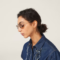 Miu Miu MU52YS ZVN20F-54 Pale Gold / Pink Gold Mirror Lenses