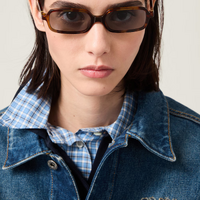 Miu Miu MU11ZS 14L20I-53 Havana Honey / Light Purple Brown Lenses