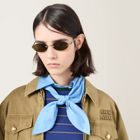 Miu Miu MUA54S 26C09Z-51 Old Gold / Dark Brown Lenses