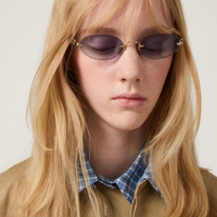 Miu Miu MUA54S ZVN80O-51 Pale Gold / Clear Gradient Light Blue Lenses