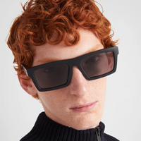 Prada Linea Rossa PS02ZSU 1BO02G-58 Matte Black / Dark Grey Polarised Lenses