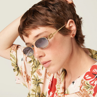 Miu Miu MU54ZS 5AK30C-53 Gold / Grey Gradient Mirror Lenses