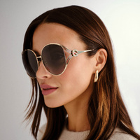 Gucci GG0225S 001 Gold / Grey Lenses