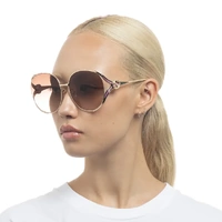Gucci GG0225S 007 Gold / Brown Lenses