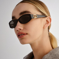 Gucci GG1660S 001 Black / Grey Lenses