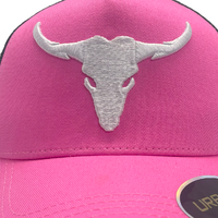 Urban Zoo West Village 109 5 Panel Trucker Longhorn Bull Pink/White OSFM