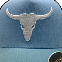 Urban Zoo West Village 109 5 Panel Trucker Longhorn Bull Blue/White OSFM