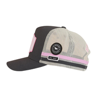 Ringers Western Country Club Deep Fit Trucker Cap Ballet Pink/Charcoal OSFM