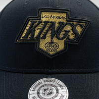 Mitchell & Ness Los Angeles Kings NHL Pro Crown Gold Logo Faded Black OSFM MJLK1177