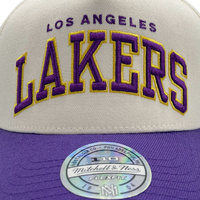 Mitchell & Ness Los Angeles Lakers Flexfit 110 Team Arch White Cream/Purple OSFM