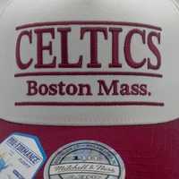 Mitchell & Ness Boston Celtics Flexfit 110 Stacked White Cream/Burgundy OSFM