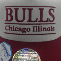 Mitchell & Ness Chicago Bulls Flexfit 110 Stacked White Cream/Burgundy OSFM