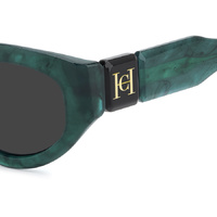 Carolina Herrera HER 0370/S UHP IR 52 Green Marble Black / Grey Lenses