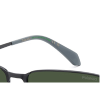 Polaroid PLD 2171/G/S/X 124 UC 58 Matte Black Silver / Green Polarised Lenses