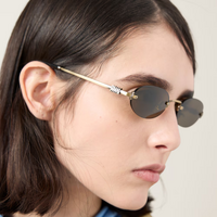 Miu Miu MUA54S 26C09Z-51 Old Gold / Dark Brown Lenses