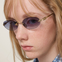 Miu Miu MUA54S ZVN80O-51 Pale Gold / Clear Gradient Light Blue Lenses