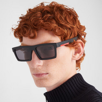 Prada Linea Rossa PS02ZSU 1BO02G-58 Matte Black / Dark Grey Polarised Lenses