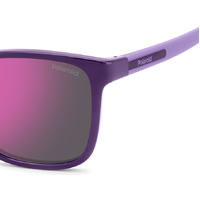 Polaroid Kids PLD 8077/S 0T7 AI 49 Plum / Grey Pink Mirror Polarised Lenses