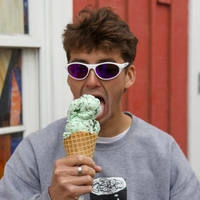 Pit Viper The Miami Nights Altimeter White / Purple Mirror Polarised Lenses