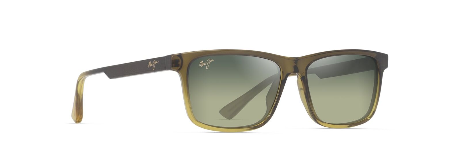 Maui Jim Okina HTS587-15 Shiny Transparent Mil Green to Yellw / Maui HT Polarised Lenses