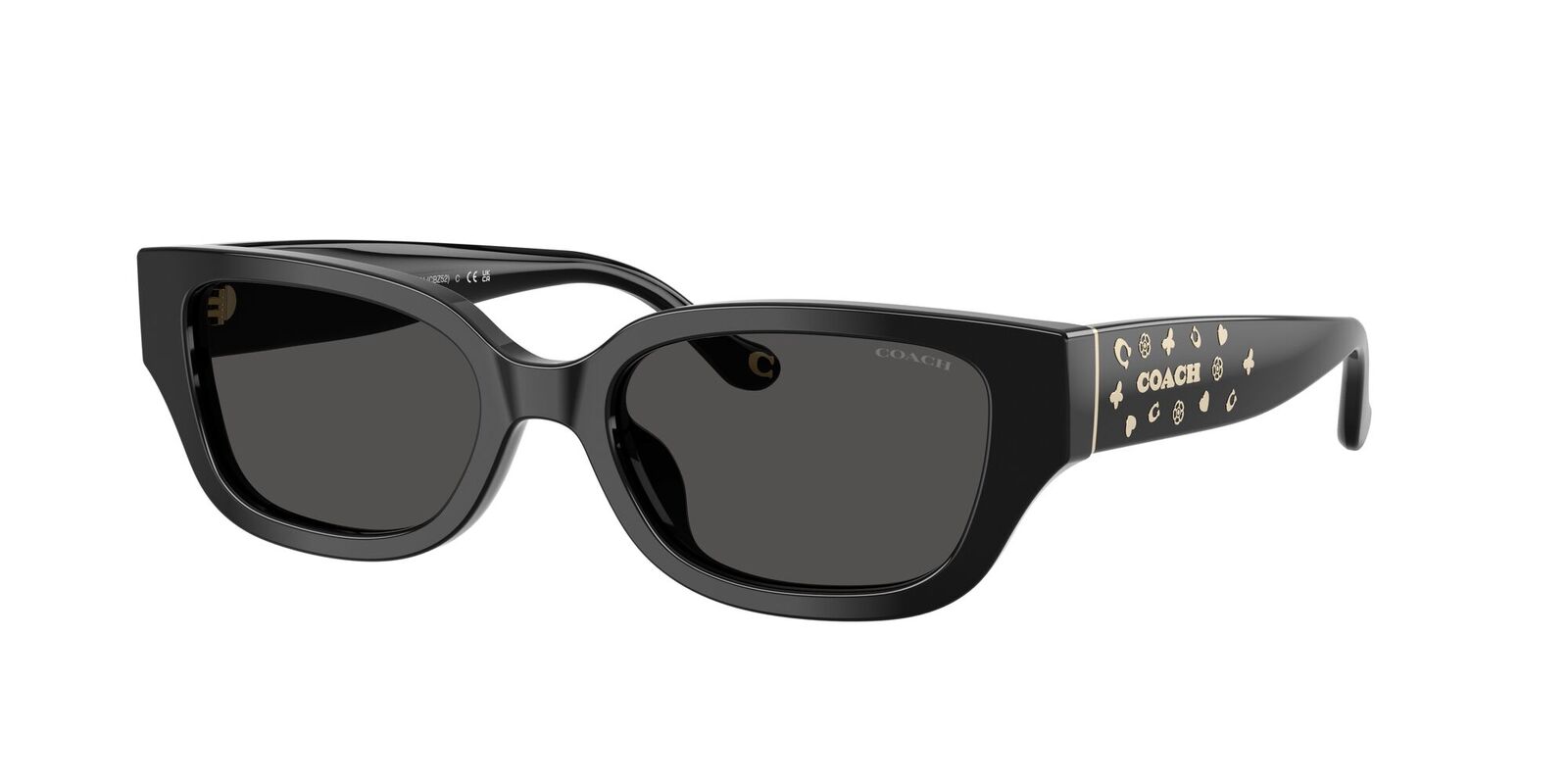 Coach CBZ52 HC8439U 500287-53 Black / Grey Solid Lenses