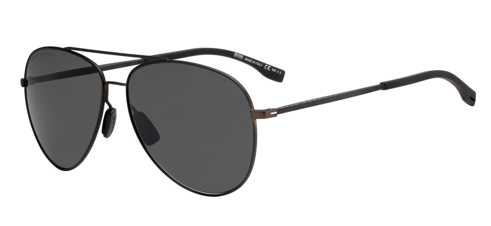 Hugo Boss Sunglasses 0868/S 0N2 NR Matt Black Dark Ruthenium Brown Grey