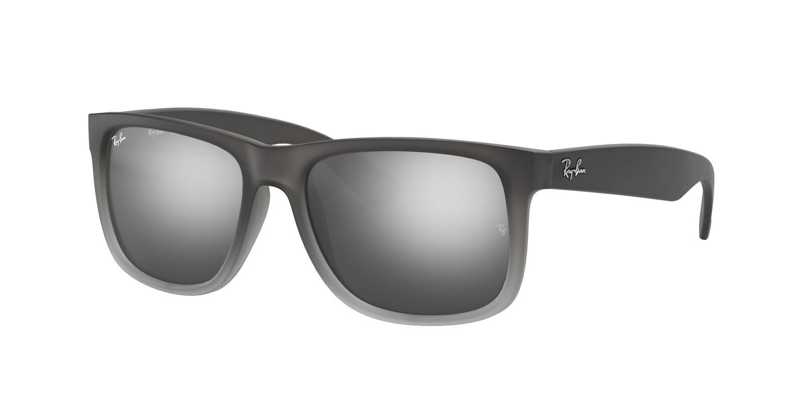 Ray-Ban RB4165 852/88-55 Justin Rubber Grey On Clear Grey / Silver Gradient Mirror  Lenses