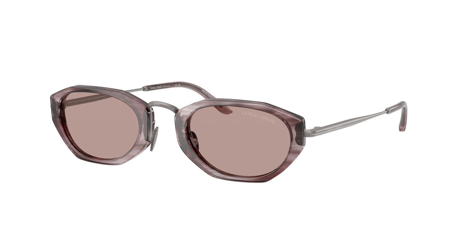 Giorgio Armani AR8242 630513-50 Striped Purple / Light Purple Brown Lenses