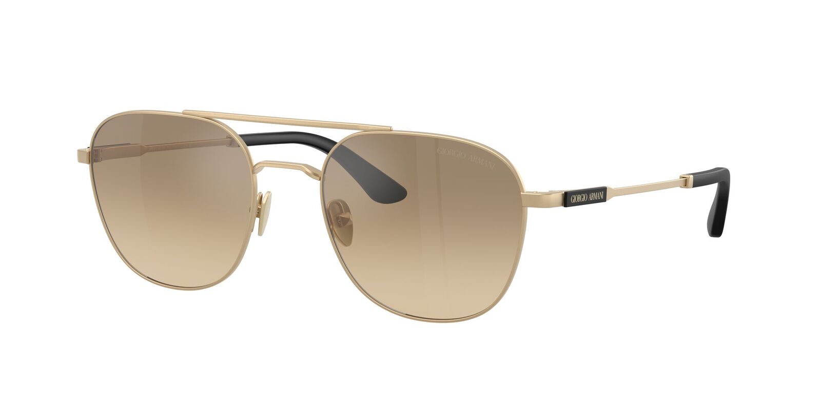 Giorgio Armani AR6178 30023K-54 Matte Pale Gold / Brown Grey Gradient Mirror Lenses