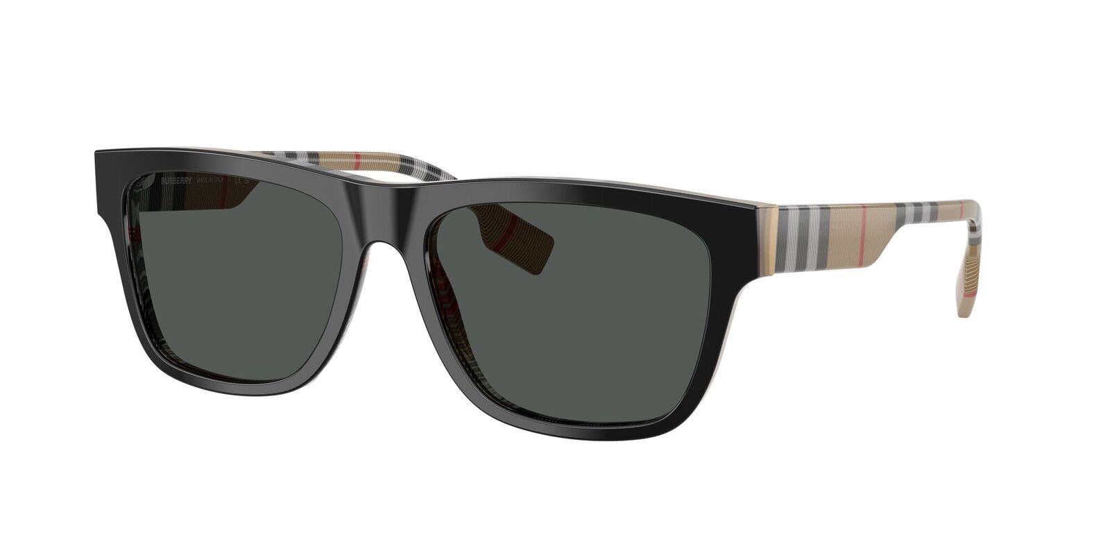 Burberry BE4293 380687-56 Top Black On Vintage Check / Grey Lenses