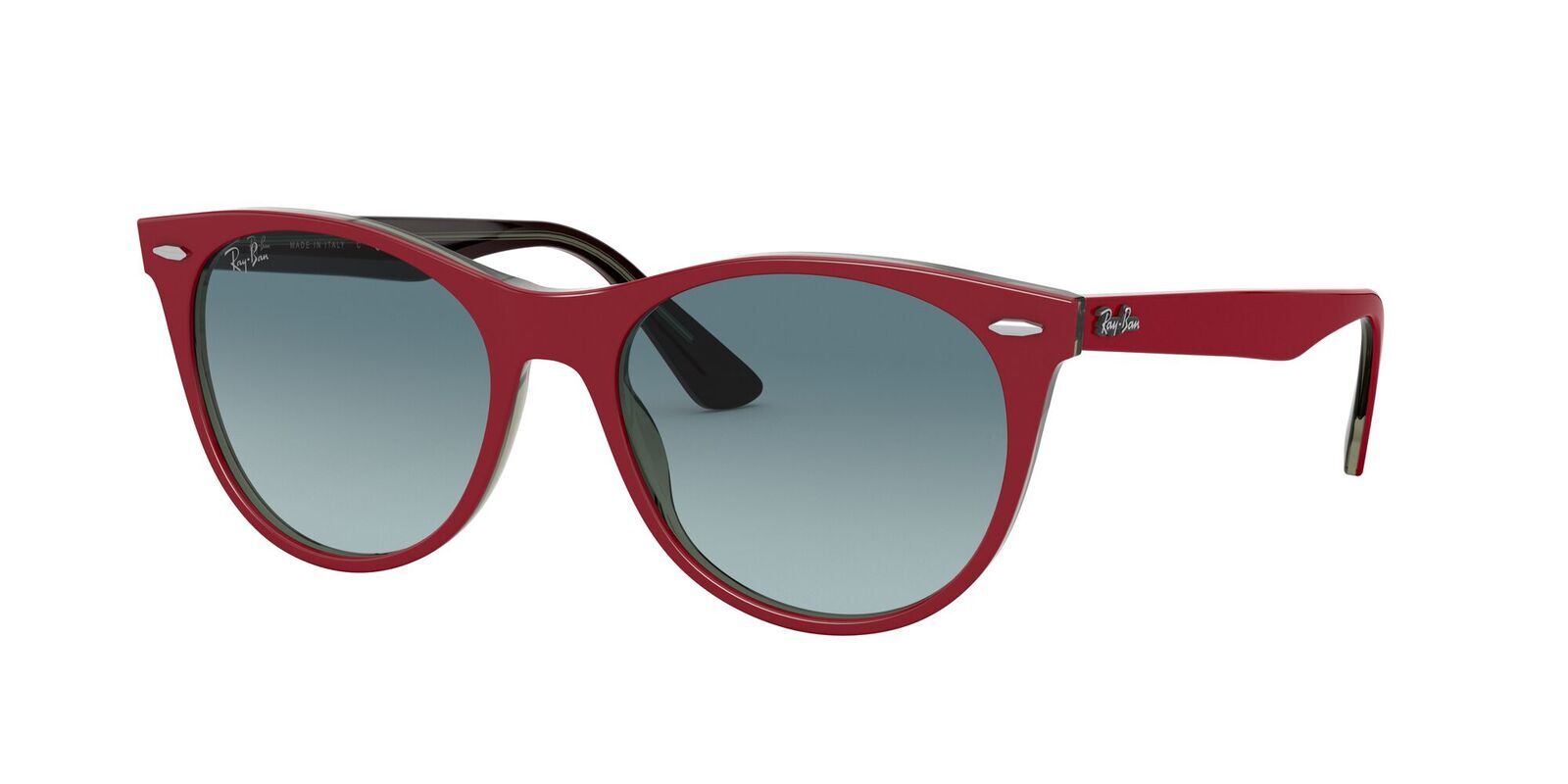 Ray-Ban RB2185 12963M-52 Wayfarer II Red On Transparent Grey / Blue Grey  Gradient Lenses