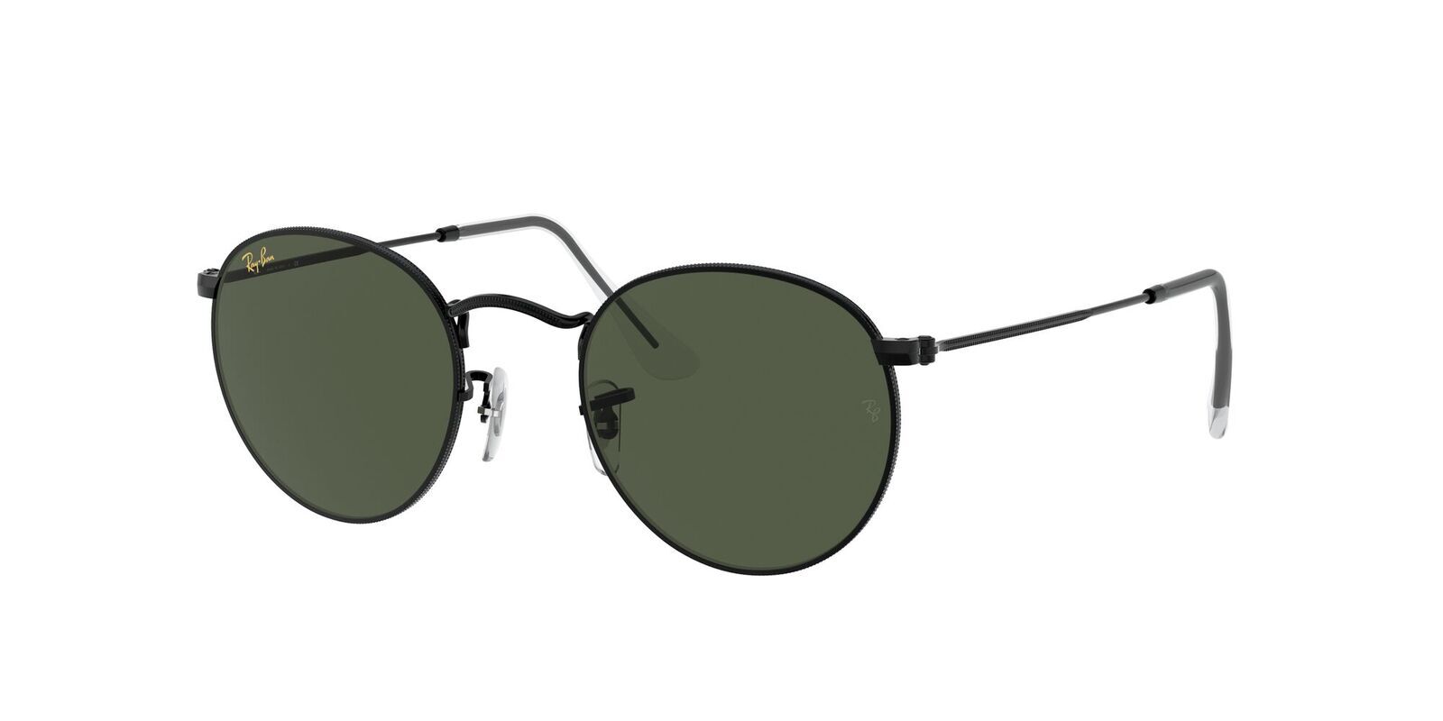 Ray-Ban RB3447 919931-53 Round Metal Black / Green Classic G-15 Lenses