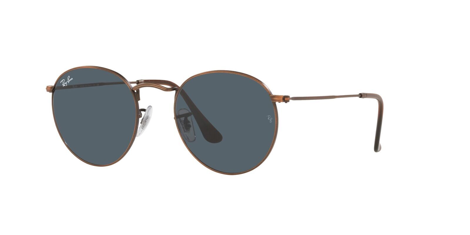 Ray-Ban Round Metal RB3447 9230R5-50 Antique Copper / Blue Lenses