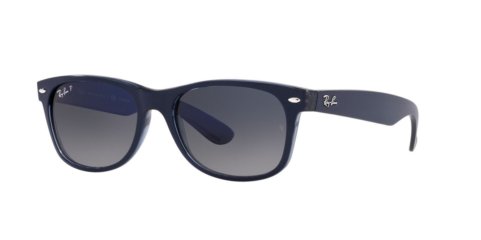 Ray-Ban RB2132 660778-55 New Wayfarer Matte Blue On Transparent Blue / Blue  Gradient Polarised Lense