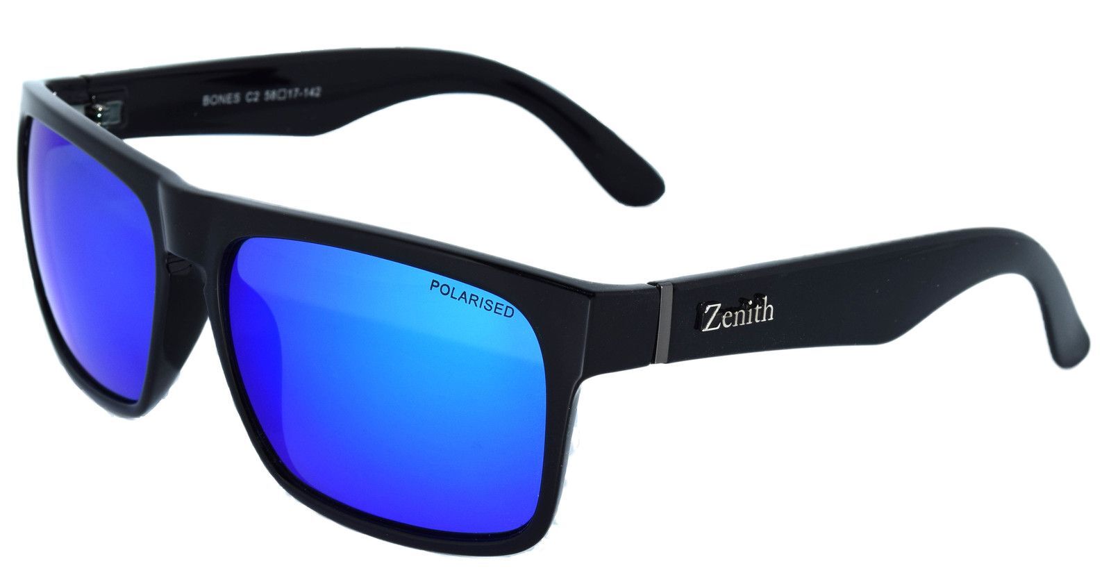 Zenith Bones C2 Black / Blue Revo Polarised Lenses
