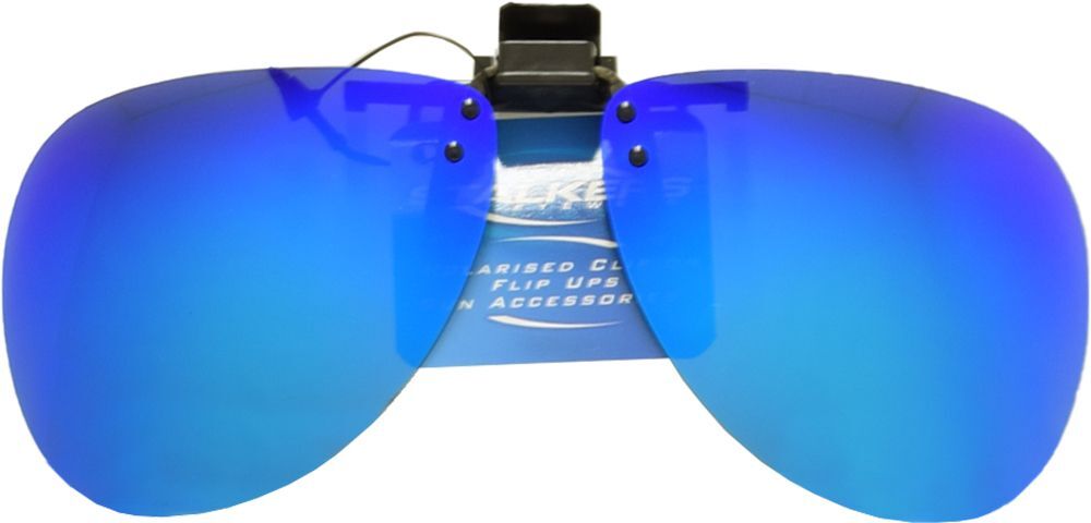 Stalkers Flip Ups Aviator Gunmetal Frame / Blue Revo Lenses