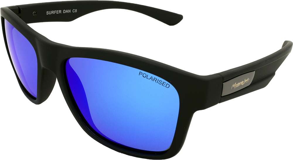 Mangrove Jacks Surfer Dan C8 Matte Black / Ice Blue Revo Polarised Lenses