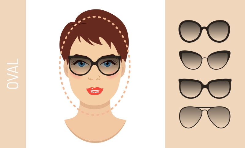 Oval face shape and sunglasses