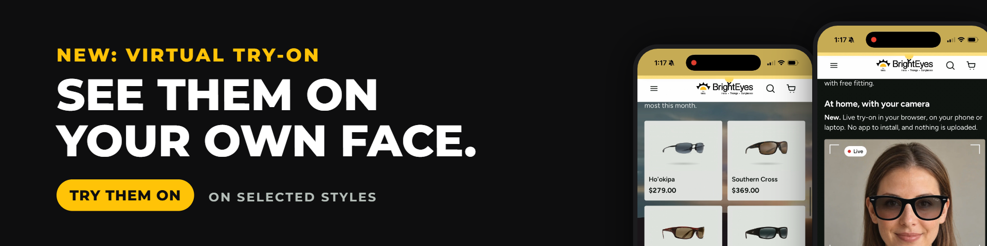 Virtual try-on: see them on your own face