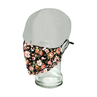 Kato Face Mask Black with Pink Roses