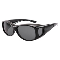 Cover Glasses Charm 8107 Shiny Black / Smoke Polarised Lenses