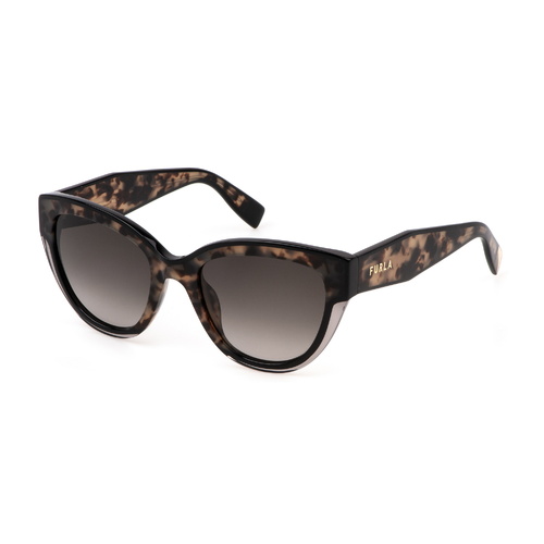 Furla SFU779V 07UX-53 Shiny Brown w Beige Havana / Smoke Gradient Lenses