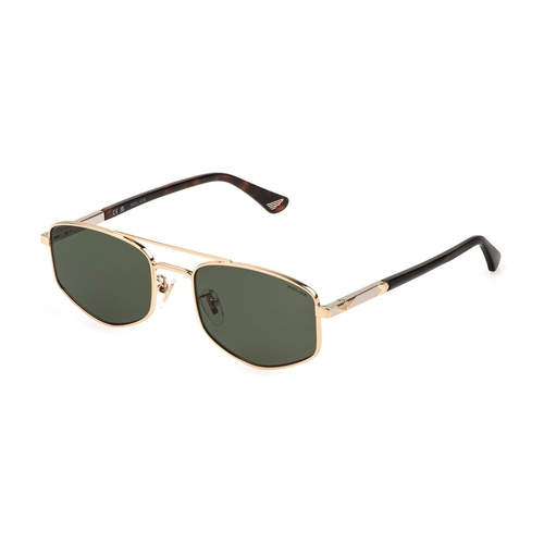 Police SPLQ84 0300-55 Shiny Rose Gold / Green Lenses