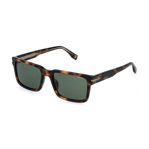 Police SPLR75 0752-57 Shiny Dark Havana / Green Lenses