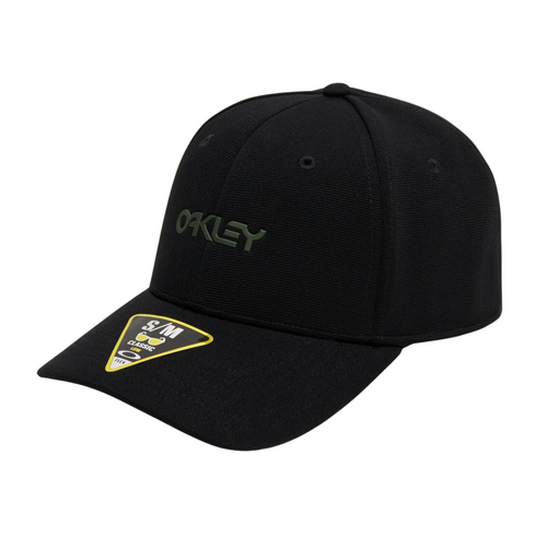 Oakley 6 Panel Stretch Metallic Hat 912209 02E Blackout L/XL